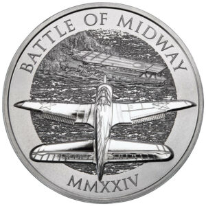 1 oz. silver Battle of Midway coin reverse