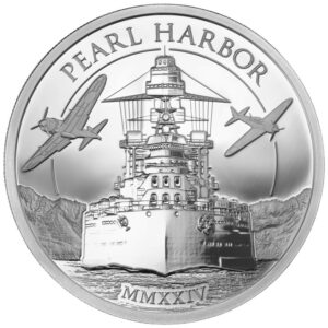 1 oz. Silver Attack on Pearl Harbor coin reverse